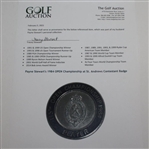 Payne Stewart's 1984 OPEN Championship at St. Andrews Contestant Badge
