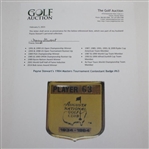 Payne Stewart's 1984 Masters Tournament Contestant Badge #63