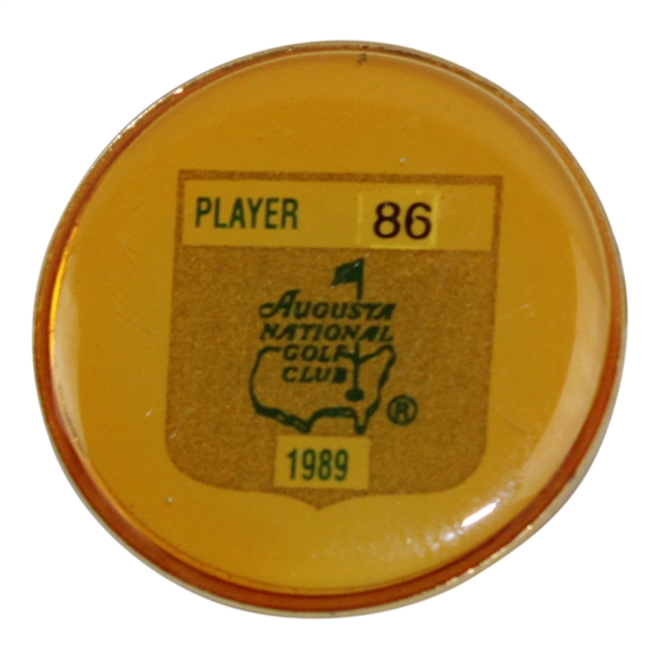 Payne Stewart's 1989 Masters Tournament Contestant Badge #86