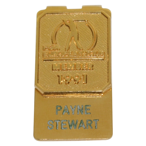 Payne Stewarts 1991 PGA European Tour Member Badge/Clip