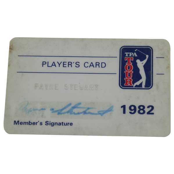 Payne Stewart's Official 1982 PGA Tour Member Card - Signed JSA ALOA