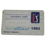 Payne Stewarts Official 1982 PGA Tour Member Card - Signed JSA ALOA