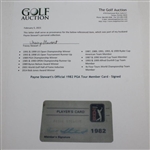 Payne Stewart's Official 1982 PGA Tour Member Card - Signed JSA ALOA