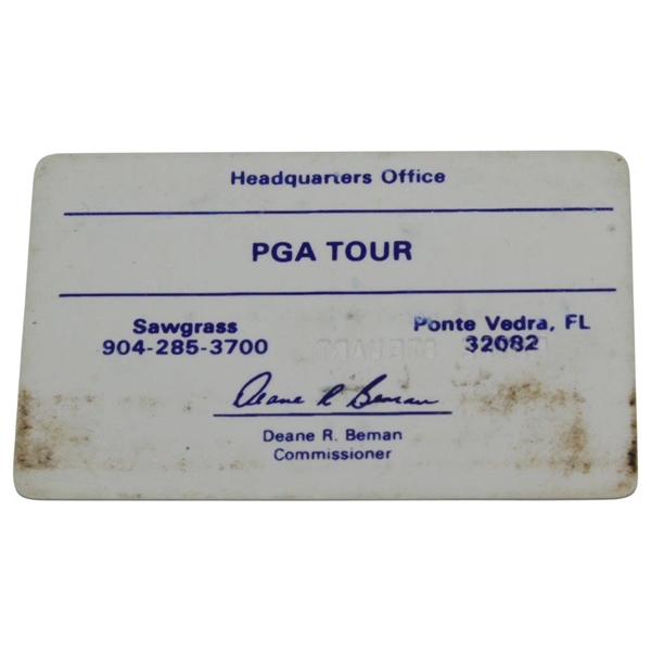 Payne Stewart's Official 1990 PGA Tour Member Card - Signed JSA ALOA