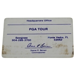 Payne Stewart's Official 1990 PGA Tour Member Card - Signed JSA ALOA