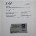 Payne Stewart's Official 1990 PGA Tour Member Card - Signed JSA ALOA
