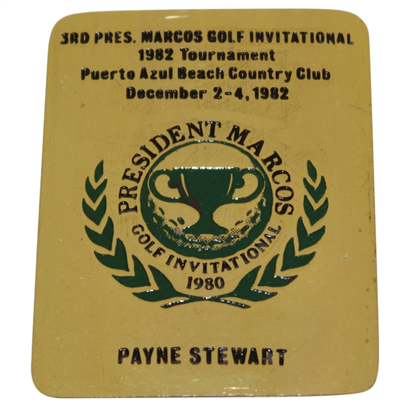 Payne Stewart's 1982 President Marcos Golf Inv. Contestant Plate/Paperweight