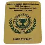 Payne Stewarts 1982 President Marcos Golf Inv. Contestant Plate/Paperweight