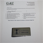 Payne Stewart's VISA Taiheiyo Club Masters Contestant Badge/Clip