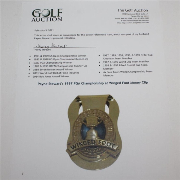 Payne Stewart's 1997 PGA Championship at Winged Foot Money Clip