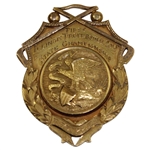 1919 First Illinois Professional Golf State Championship 10k Gold Medal Won by Jock Hutchison