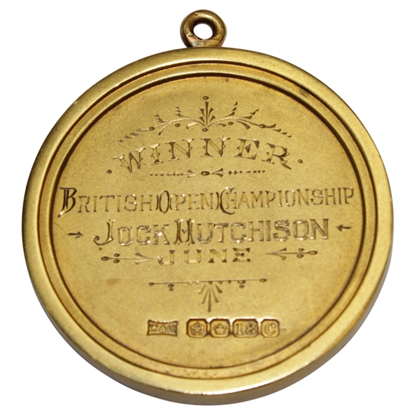 1921 OPEN Championship at St. Andrews Winner's Gold Medal Won by Jock Hutchison - First American
