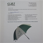Payne Stewart's Personal Used Masters Tournament Green & White Umbrella