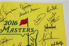 2016 Masters Champions Dinner Flag Signed by 28 Incl. Tiger with Arnie & Jack Center JSA ALOA