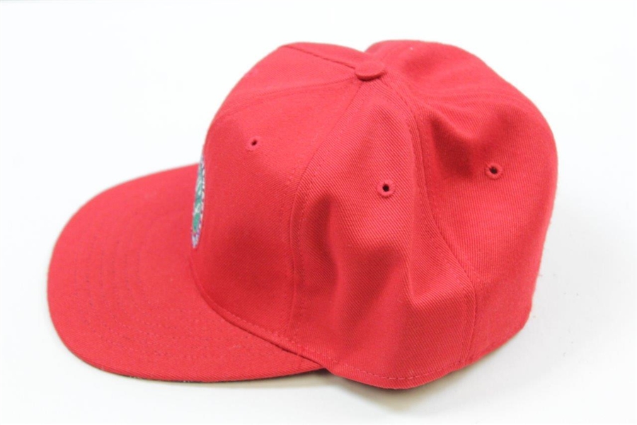 Payne Stewart Personal PS Crossed Clubs Logo Fitted Hat - Red with Navy/Green