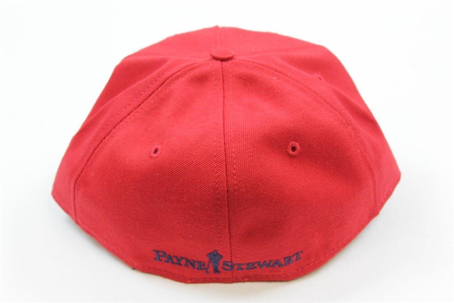 Payne Stewart Personal PS Crossed Clubs Logo Fitted Hat - Red with Navy/Green