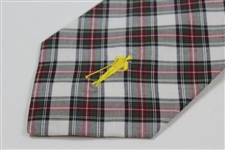 Payne Stewart's Personal 'Payne Stewart' with Gold Silhouette Logo Necktie - Red/Green/White