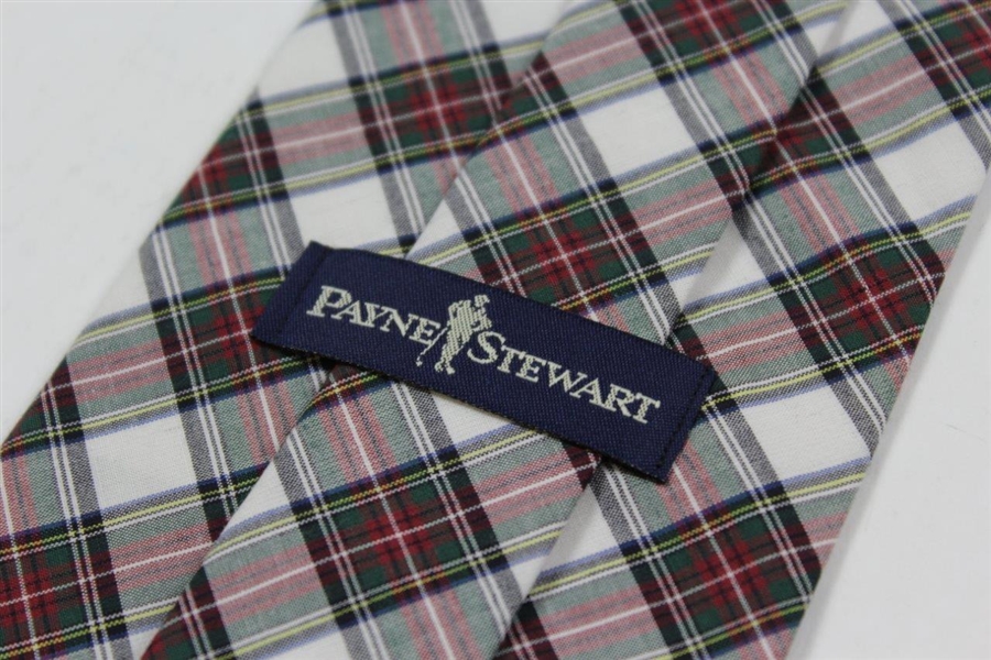 Payne Stewart's Personal 'Payne Stewart' with Gold Silhouette Logo Necktie - Red/Green/White
