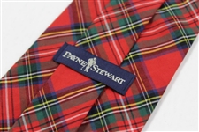 Payne Stewart's Personal 'Payne Stewart' with Gold Silhouette Logo Necktie - Red/Green/Blue/White