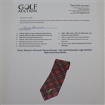 Payne Stewart's Personal 'Payne Stewart' with Gold Silhouette Logo Necktie - Red/Green/Blue/White