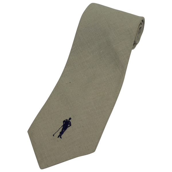 Payne Stewarts Personal Payne Stewart with Navy Silhouette Logo Necktie - Stone
