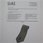 Payne Stewart's Personal 'Payne Stewart' with Navy Silhouette Logo Necktie - Stone