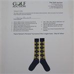 Payne Stewart's Personal Tournament Worn Argyle Socks - Blue & Yellow
