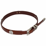 Payne Stewarts Personal Logo Brown Enmon Italian Saddle Leather Belt - Size 32