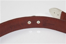 Payne Stewart's Personal Logo Brown Enmon Italian Saddle Leather Belt - Size 32
