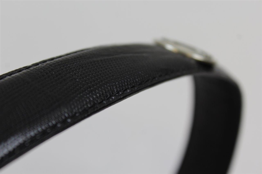 Payne Stewart's Personal Logo Black Enmon Italian Saddle Leather Belt - Size 32