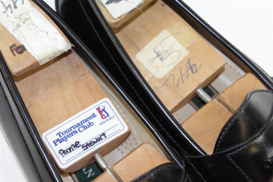 Payne Stewart's Pair of Cole Haan Pinch Tassel Black Slip-On dress Shoes with TPC Shoehorns