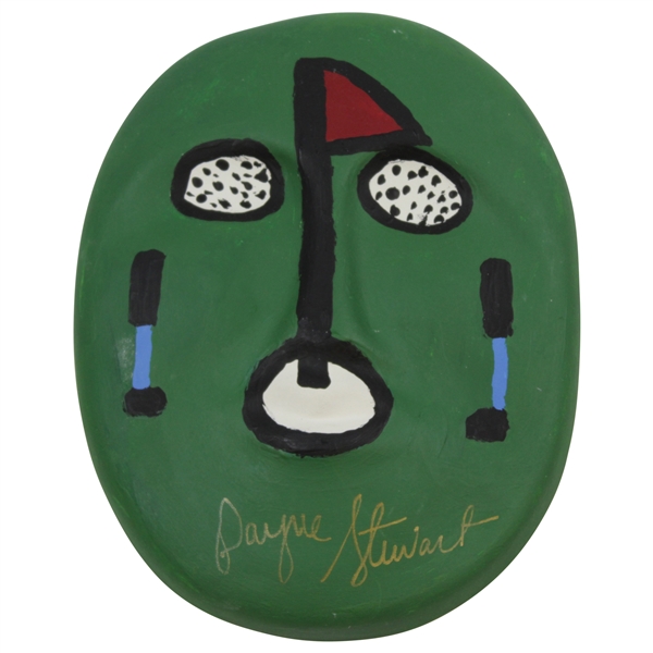 Payne Stewarts Custom Hand-Painted & Signed Golfer Themed Clay Mask JSA ALOA