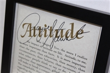Payne Stewart's Personal Worn Motivational 'Attitude' Pin & Signed Framed Quote Page JSA ALOA
