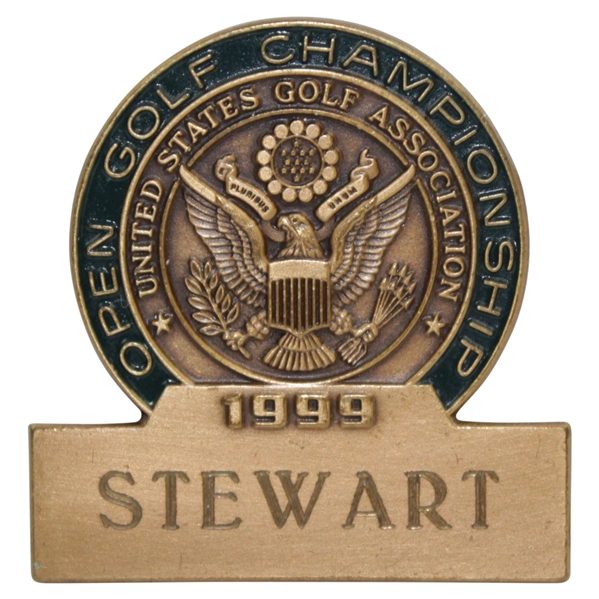 Champion Payne Stewart's 1999 U.S. Open Contestant's Badge From Pinehurst 