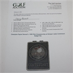 Champion Payne Stewart's 1989 PGA Championship at Kemper Lakes Contestant Badge/Clip