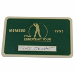 Payne Stewarts 1991 PGA European Tour Member Card
