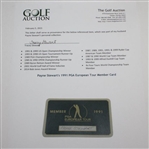Payne Stewart's 1991 PGA European Tour Member Card