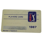 Payne Stewarts Official 1987 PGA Tour Member Card - Signed JSA ALOA