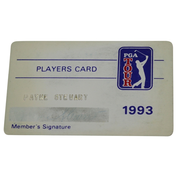 Payne Stewart's Official 1993 PGA Tour Member Card - Signed JSA ALOA
