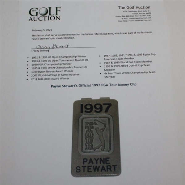 Payne Stewart's Official 1997 PGA Tour Money Clip