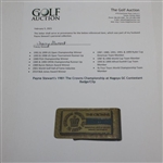 Payne Stewart's 1981 The Crowns Championship at Nagoya GC Contestant Badge/Clip