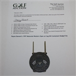 Payne Stewart's 1997 Motorola Western Open at Cog Hill Contestant Badge/Clip