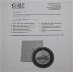 Payne Stewart's Masters Ltd Ed Lenox Commemorative Plate #1 with Box - 1992