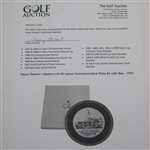 Payne Stewart's Masters Ltd Ed Lenox Commemorative Plate #4 with Box - 1993