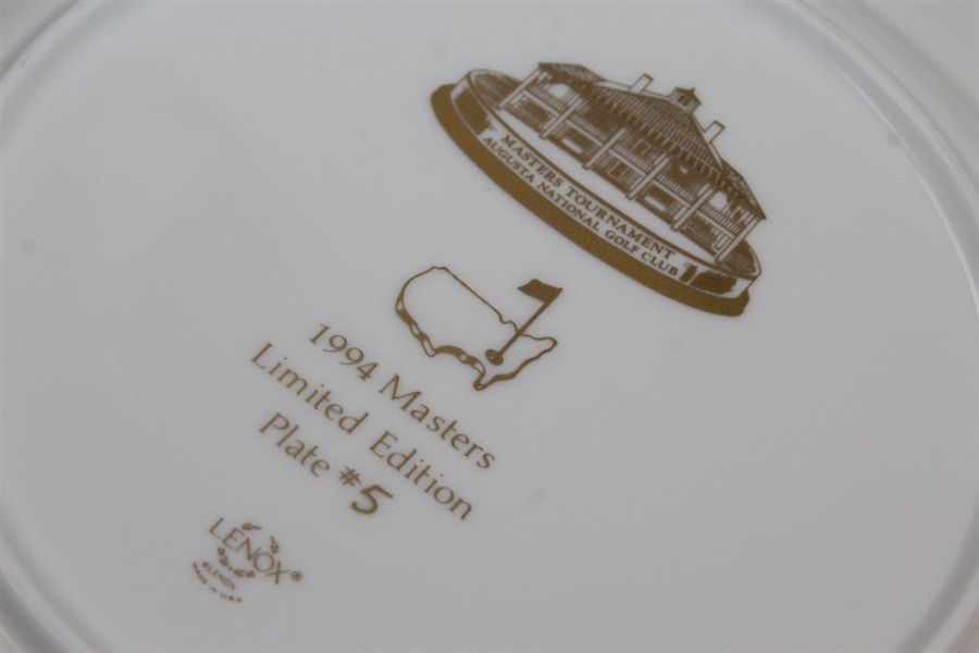 Payne Stewart's Masters Ltd Ed Lenox Commemorative Plate #5 with Box - 1994