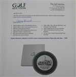 Payne Stewart's Masters Ltd Ed Lenox Commemorative Plate #8 with Box - 1995