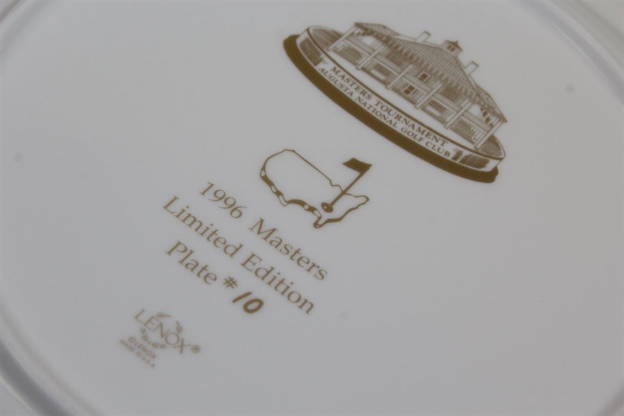 Payne Stewart's Masters Ltd Ed Lenox Commemorative Plate #10 with Box & Card - 1996