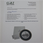 Payne Stewart's Masters Ltd Ed Lenox Commemorative Plate #10 with Box & Card - 1996