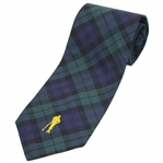 Payne Stewarts Personal Payne Stewart with Gold Silhouette Logo Necktie - Purple/Green/Black