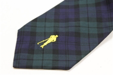 Payne Stewart's Personal 'Payne Stewart' with Gold Silhouette Logo Necktie - Purple/Green/Black